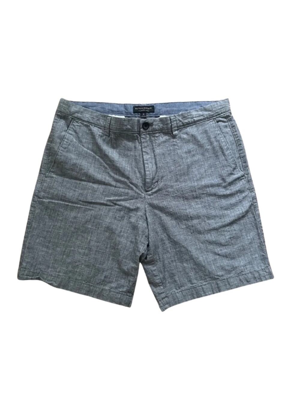 Banana Republic Men 36 Light Gray Chambray Shorts #0145